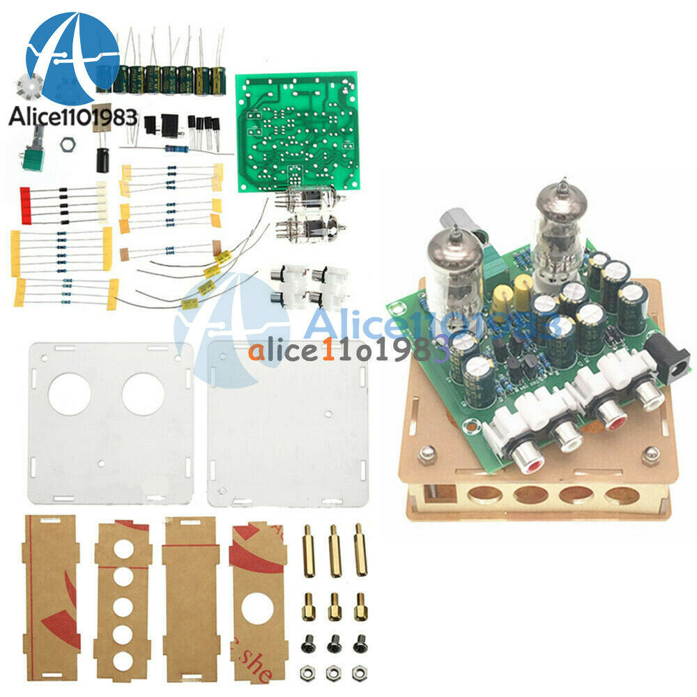 AC 12V 6J1 Valve Pre-amp Tube Board Headphone Amplifier with Acrylic DIY Case
