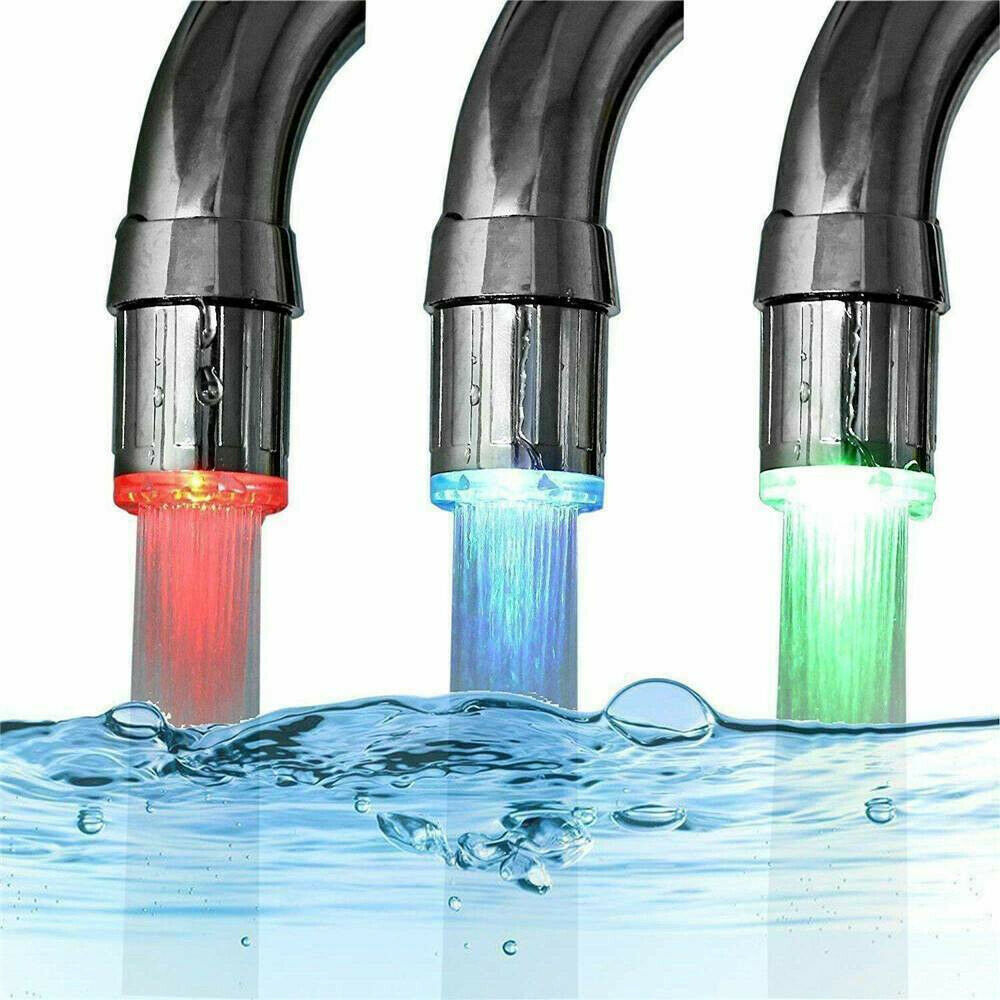 Seven-Colors Changing Temperature Sensor LED Light Glow Water Faucet Stream Tap