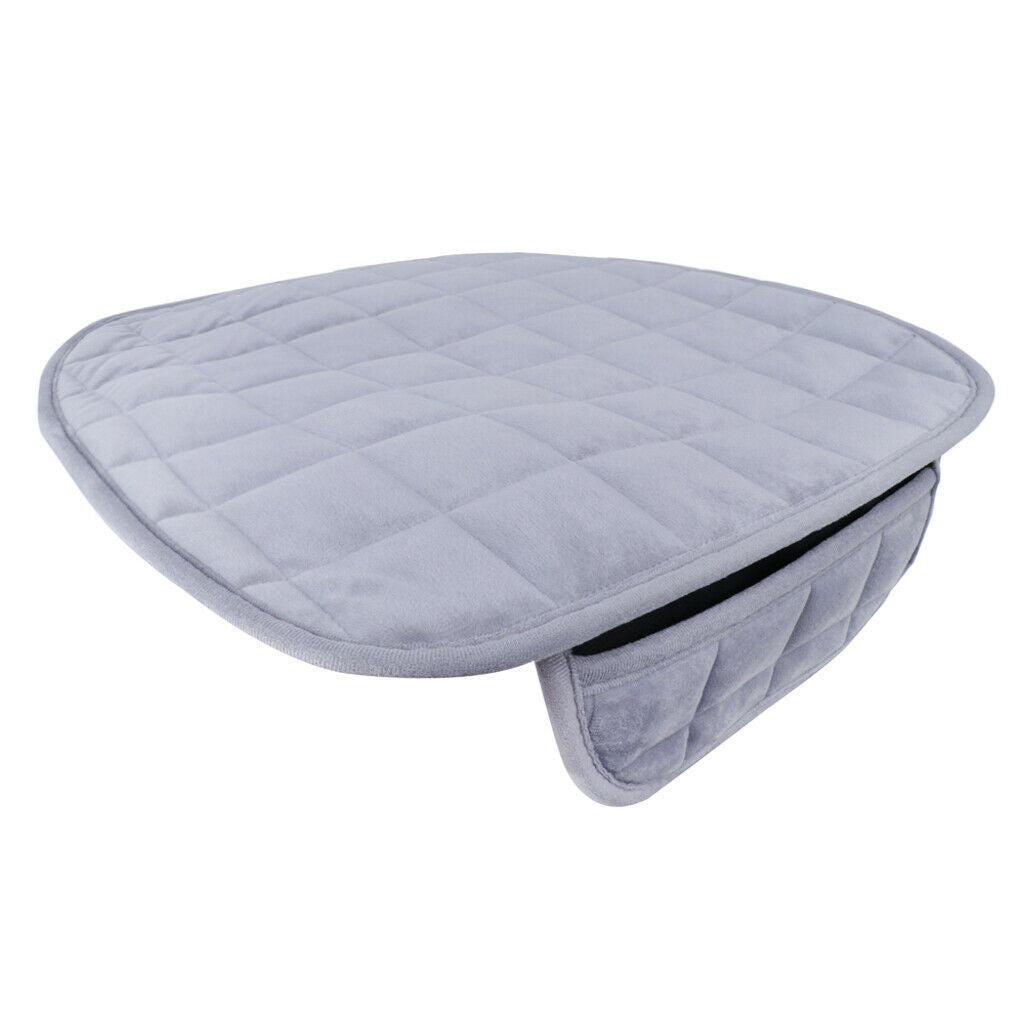 1 Pack Universal Row Winter Plush Antiskid Seat Cushion Seat Cover Pad Gray