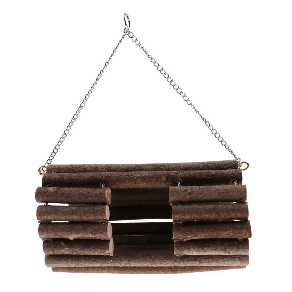Wooden Small Animal Hammock Hanging Bed Cage Home for Hamster Squirrel Bird