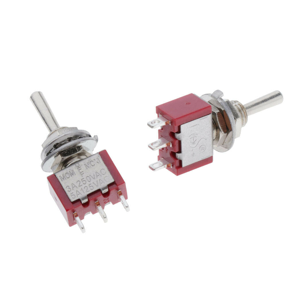 Set of 2 Precision Toggle Off/Off Double Self-resetting 3 Way Toggle Switch