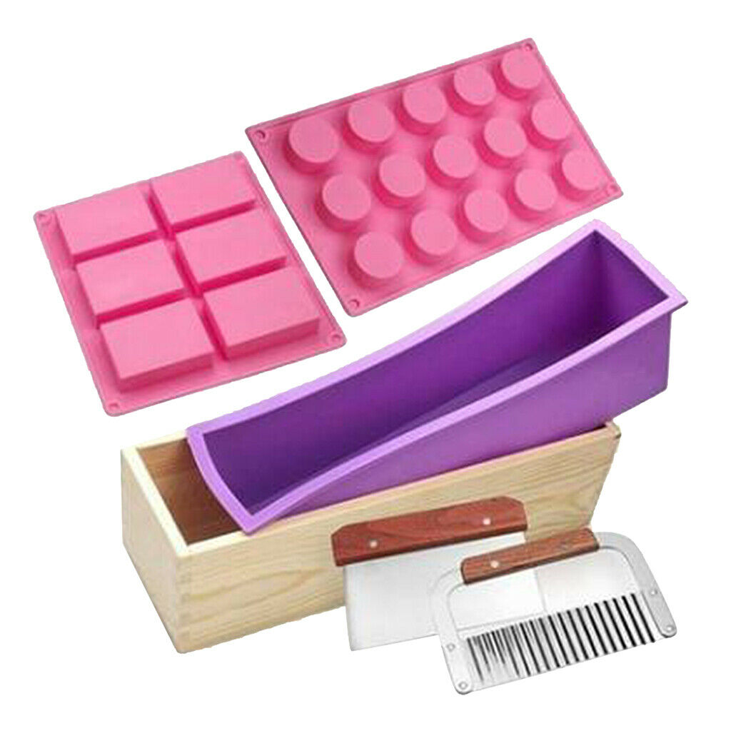 Candle Making Supplies Wooden Soap Loaf Cutter Mold and Soap Cutter Set +