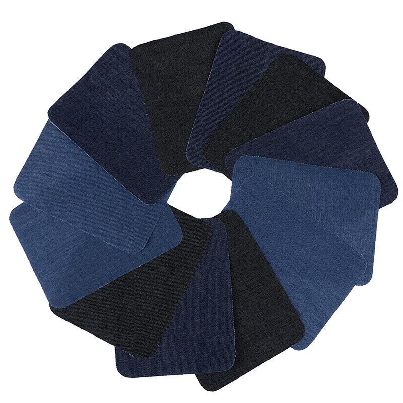 12pcs Iron On Patches Jeans Elbow Patch Apparel Fabric Sewing Knee Pants .l8