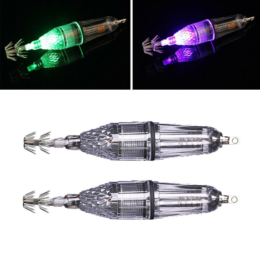 2 X Artificial Fishing Lures LED Light Fishing Lures For Sleeve Fish, Squid
