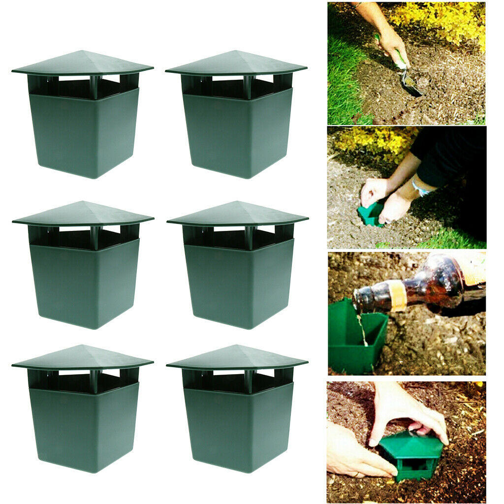 6 x Plastic House Slug Leech Snail Gintrap Farm Protector Box Snail Cage