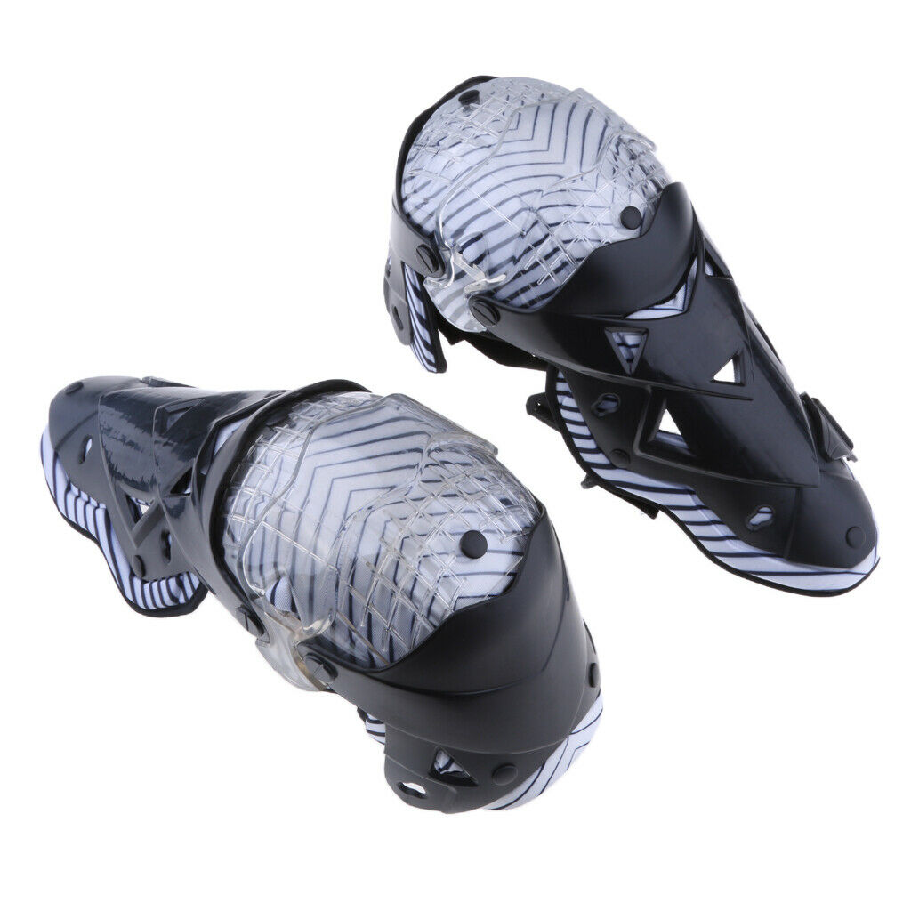 2PCS Motorcycle ATV Motocross Body Protective Gear Knee Shin Guard Pad Black
