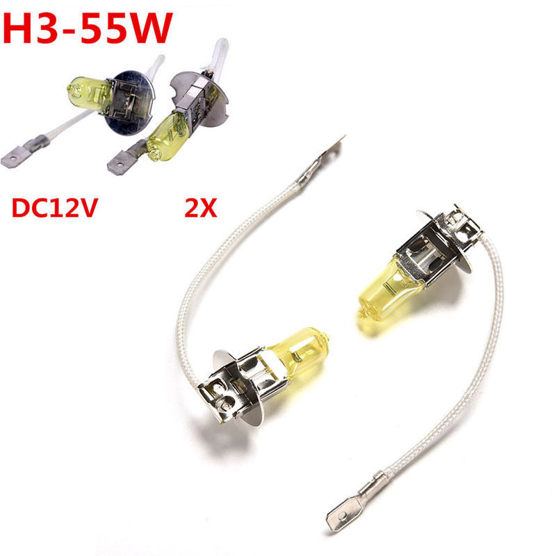 H3 Amber Yellow 55W Halogen HID Halogen 3000K Car Fog Headlight Light Bul.l8