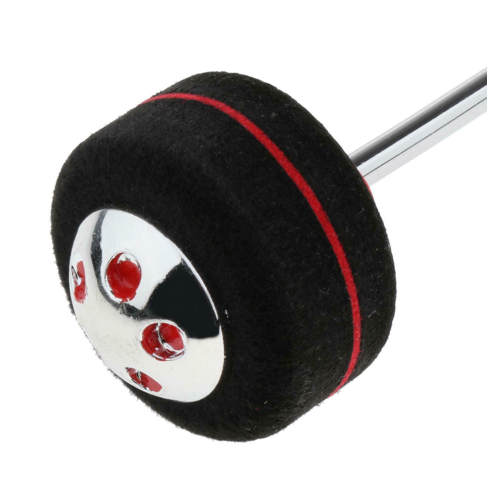 Bass Drum Kick Beater Head, Stainless Steel Shank, Black Drum Pedal Beater,