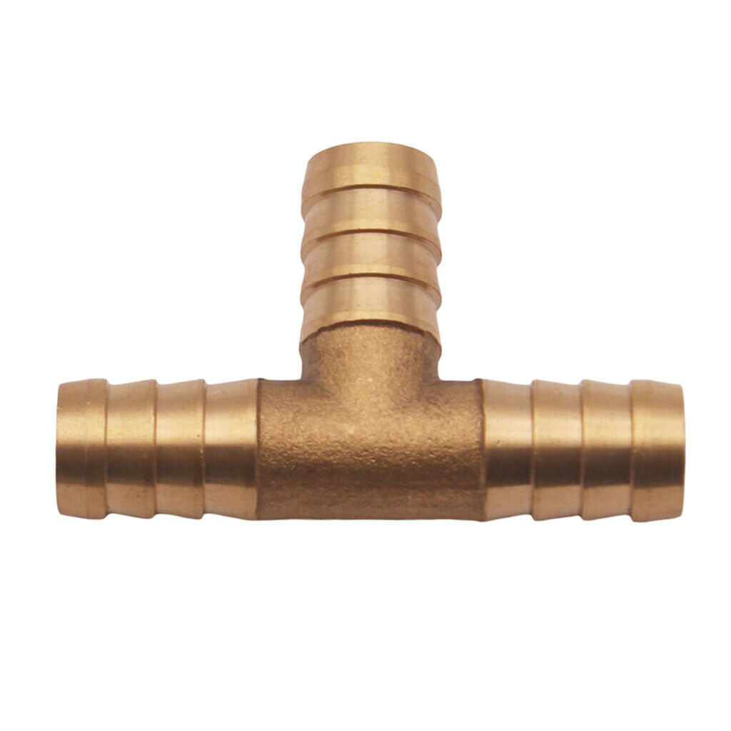 1/2" 12mm CAR HOSE BARB TEE Brass Pipe 3 WAY T Fitting Thread Gas Fuel Water