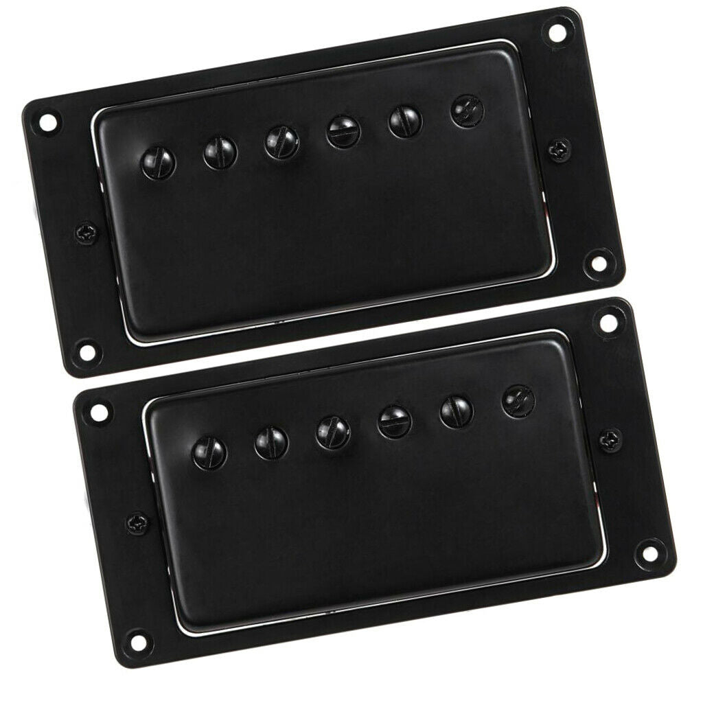 2x Plastic Bobbin Electric Guitar Single Coil Pickup Screw Guitar Part Black