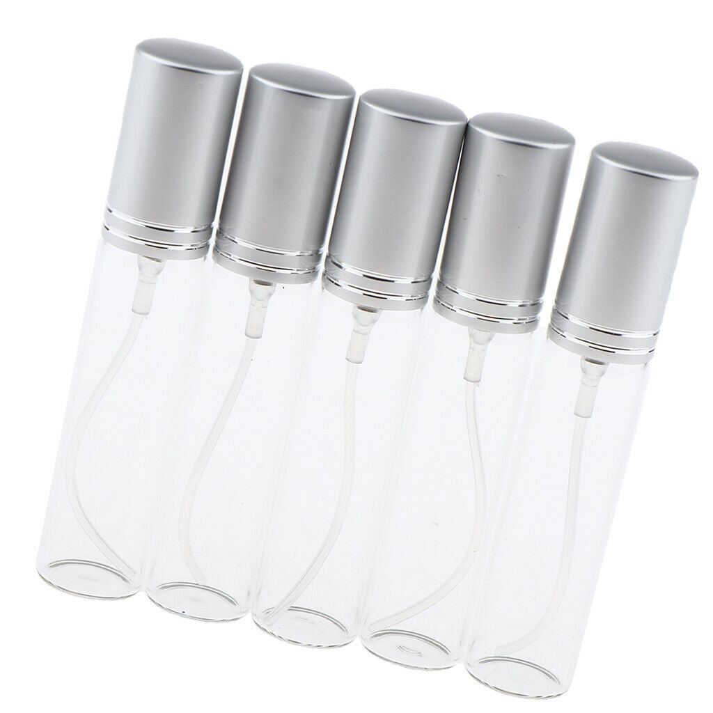 10 Pieces Clear Colored Glass Perfume Mists Refillable Perfume Empty Bottles