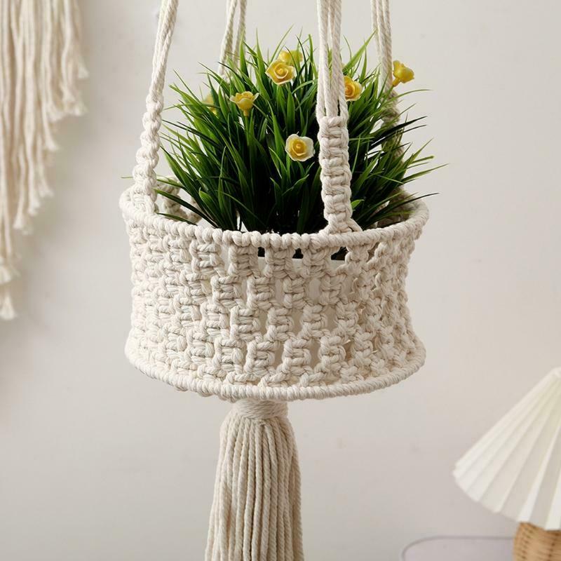 Hanging Plant Handmade Macrame Plant Hanger Flower Pot Holder Wall Garden Decor