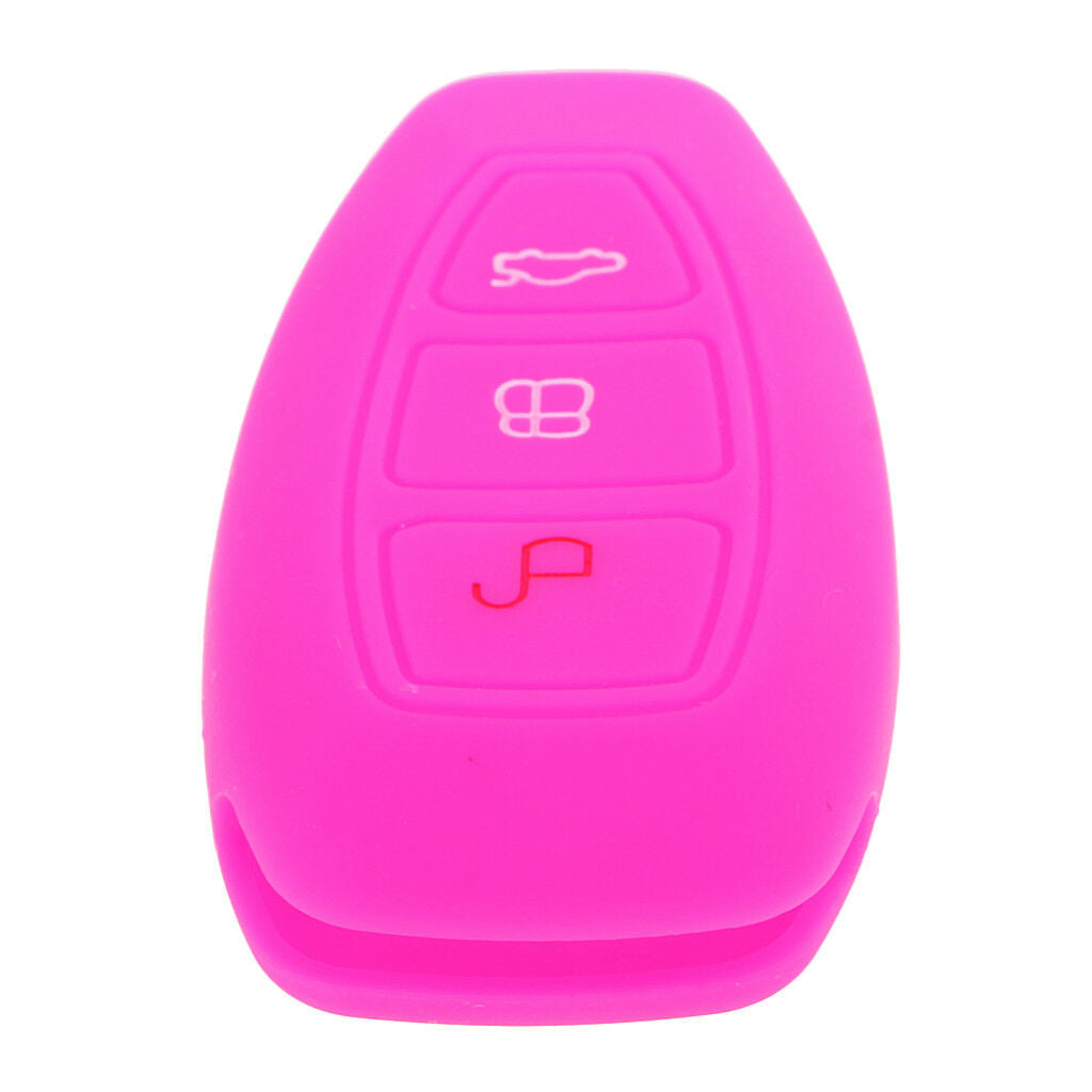 Blue+Rose Silicone Keyless Car Key Fob Case for Ford Fiesta Focus Mondeo