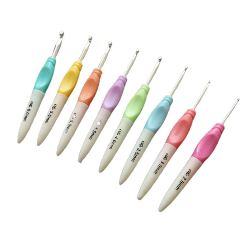 8Pcs/Set 2.5-6.0mm Crochet Hook Set Aluminum Ergonomic Crochet NeedlesBDAU