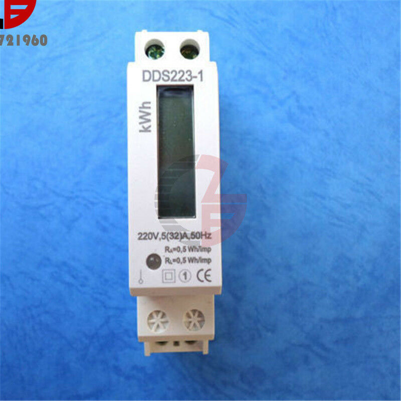 Digital LCD DDS223-1 220V 230V 32A AC DIN Rail Electric Kilo Watt Hour KWH Meter