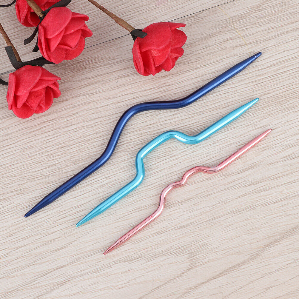 3Pcs Knitting Needles Pins Crochet Hooks Sewing Stitch Knit Tools Aluminum DI Lt
