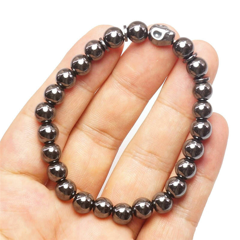 Magnetic Bracelet Skeleton Beads Hematite Stone Health Care Jewel Fx