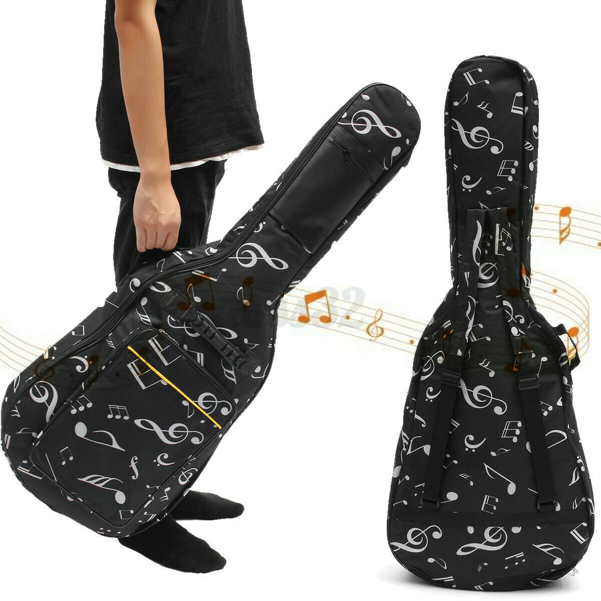 39-41'' Double Straps Padded Guitar Bag Case Acoustic Guitar Waterproof Oxford
