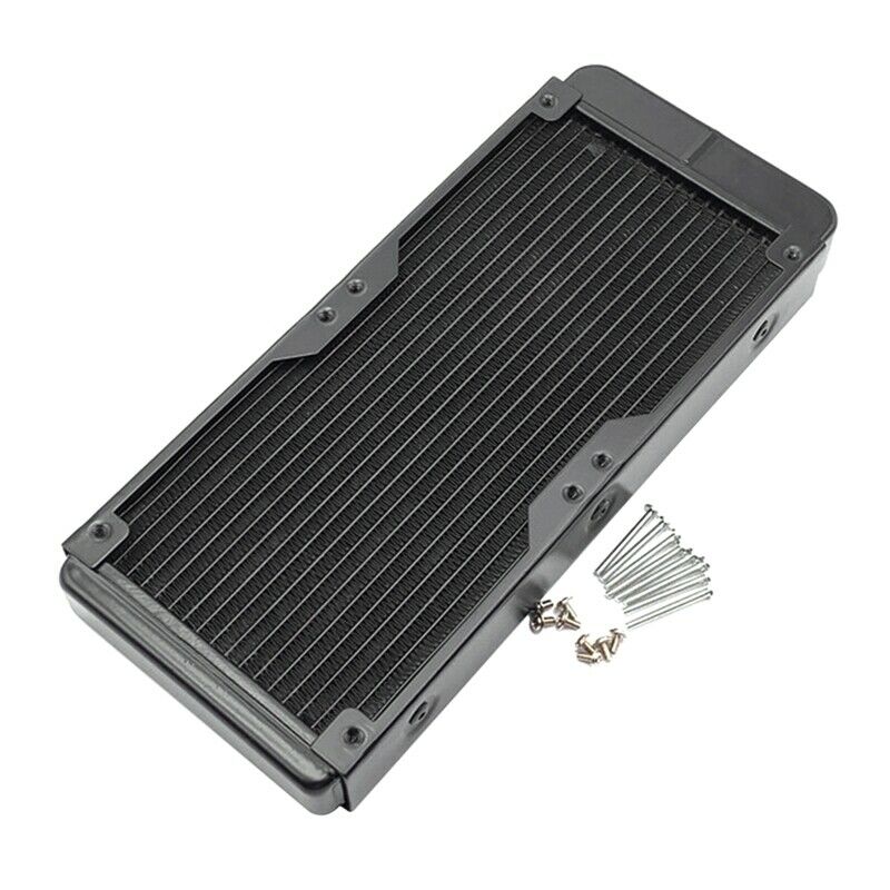 Water Cooling Aluminum Radiator 18 Pipe 240mm Heat Sink Threaded Port for CoI9Q5