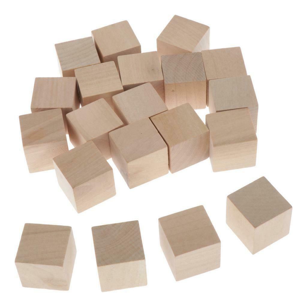 Wood 1.2-inch Unfinished Cubes, Set of 20