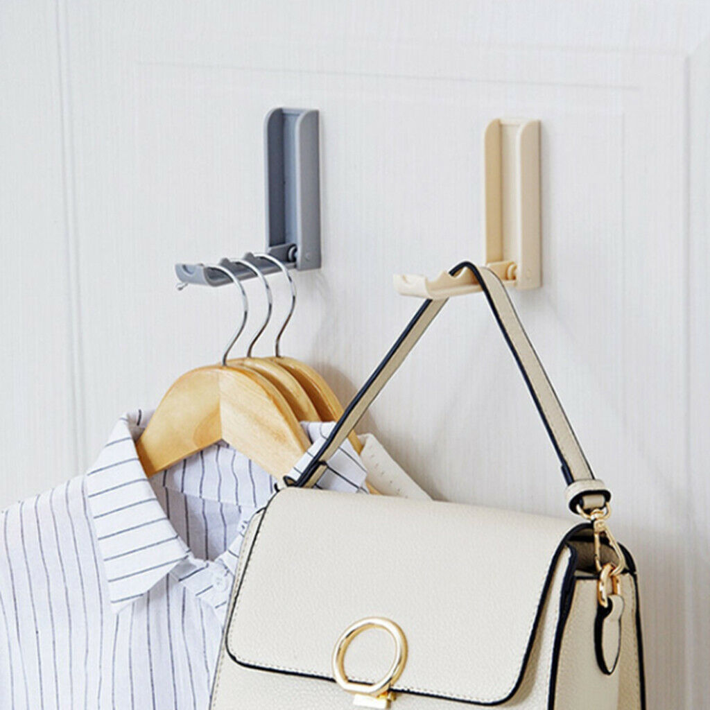 Foldable Sticky Wall Clothes Hanging Hooks Holder for Bathroom Bedroom Gray