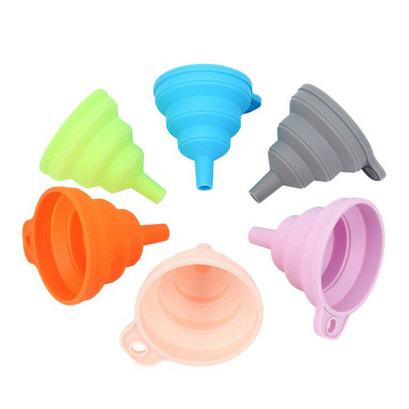 6PCS Small Silicone Collapsible Silicon Kitchen Funnel Hopper Gel Practic.l8