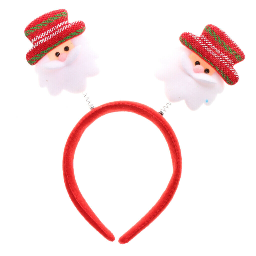 Funny Christmas Themed Headband Santa Claus Head Boppers, Pack of 6