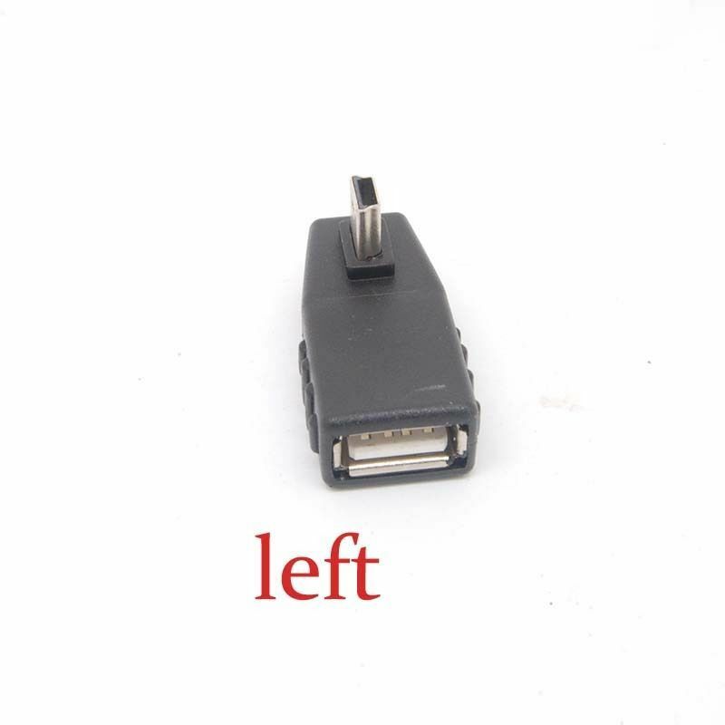 50pcs 90 Degree left  A Female to 5-pin B Male Mini USB OTG Host adapter USB2.0