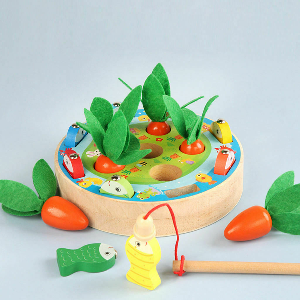 Fishing Game Rod & Fish Harvest Carrot Motor Skill Developmental Party Toys