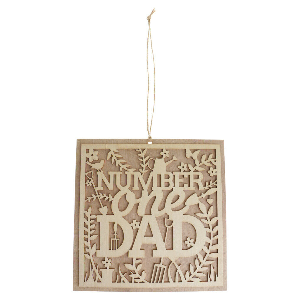 Number One Dad" Wooden Plaque Father's Day Home Wall Decor Birthday Gift
