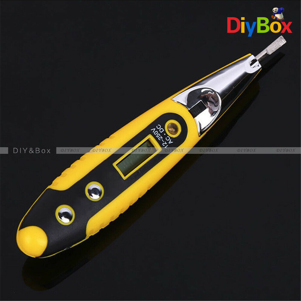AC DC Non-Contact LCD Electric Test Pen Voltage Detector Tester 12~250V W/ Light