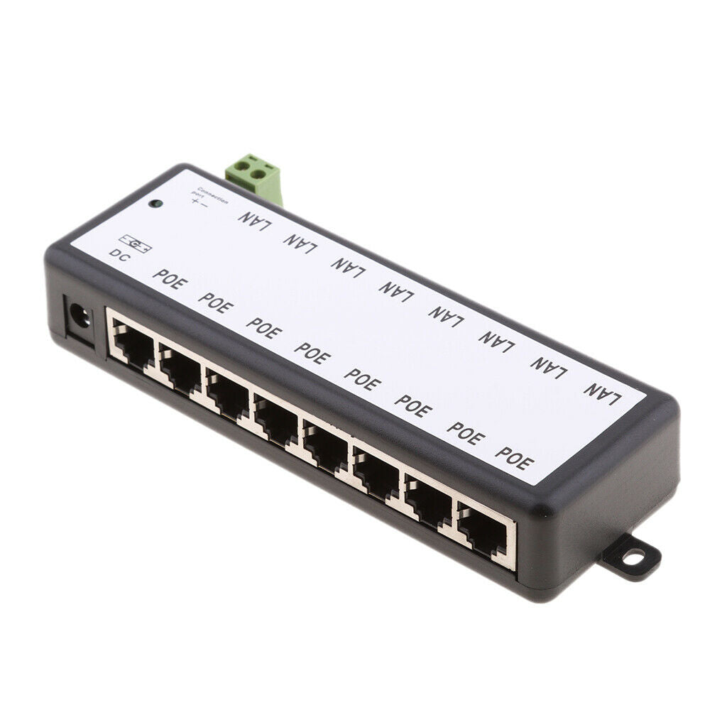 8 POE Ports 12-48V Injector Switch Passive Power Supply Module for Ethernet