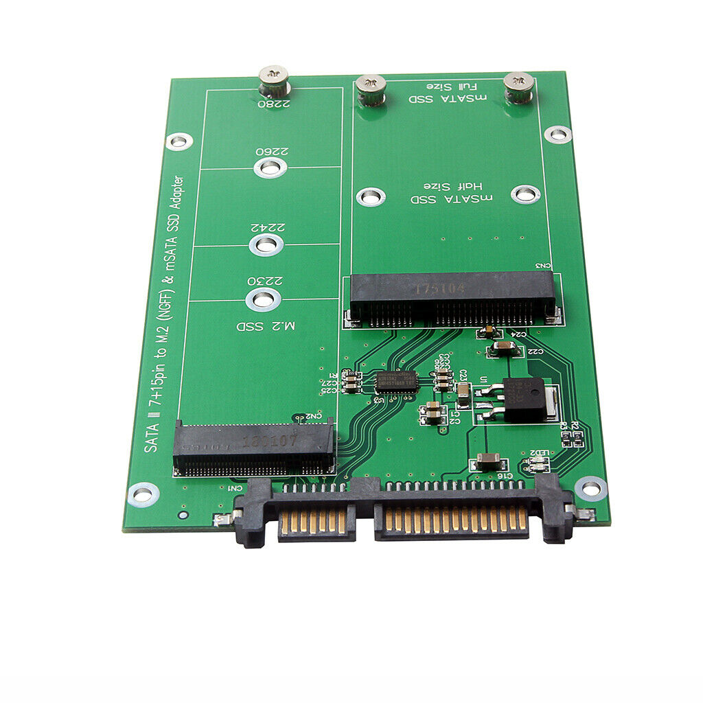 mSATA SSD to SATA M.2 B / B+M KEY NGFF & 2.5" III Board Adapter Converter Card