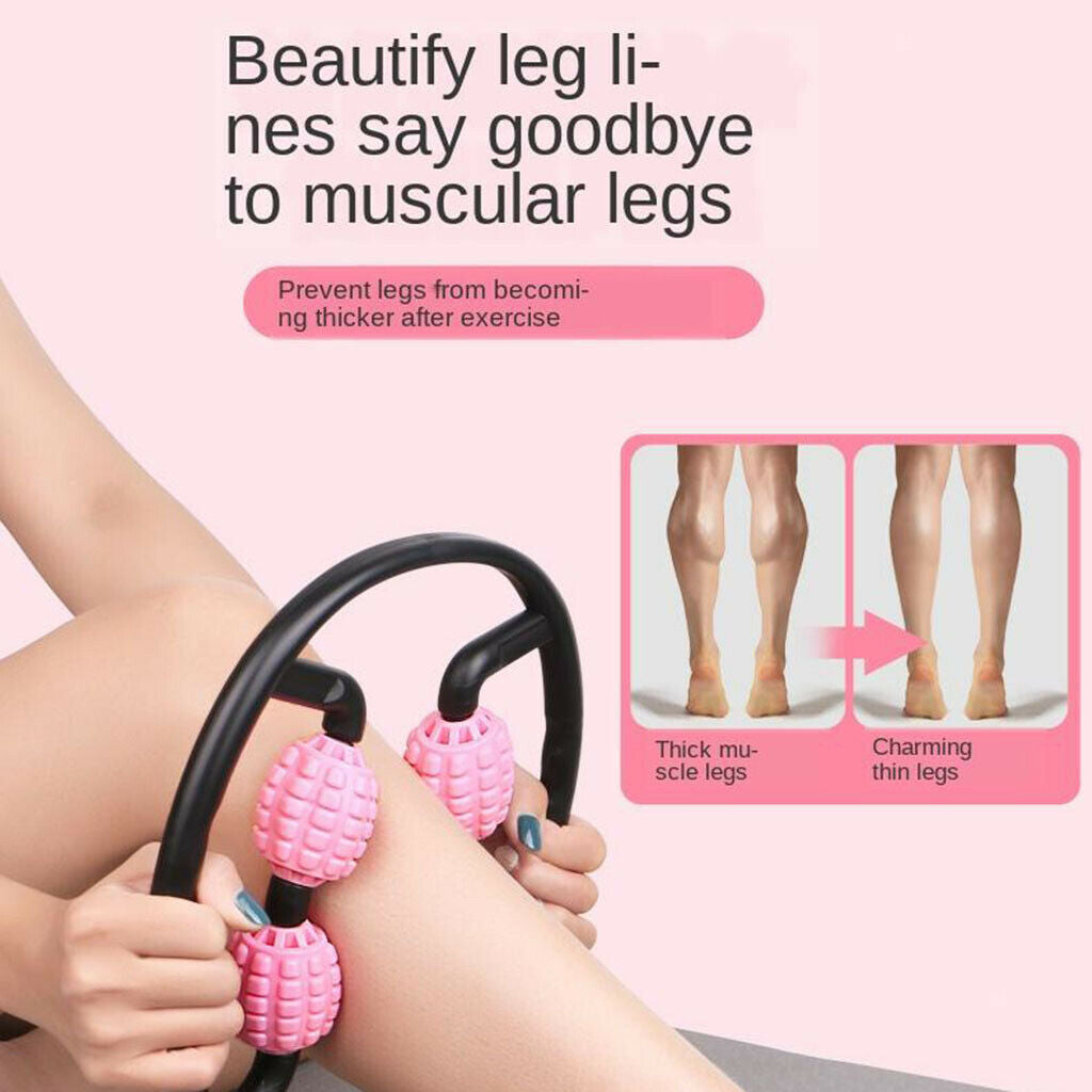 2x Handheld Massage Rolling Stick Cramps Leg Back Muscle Roller Massager