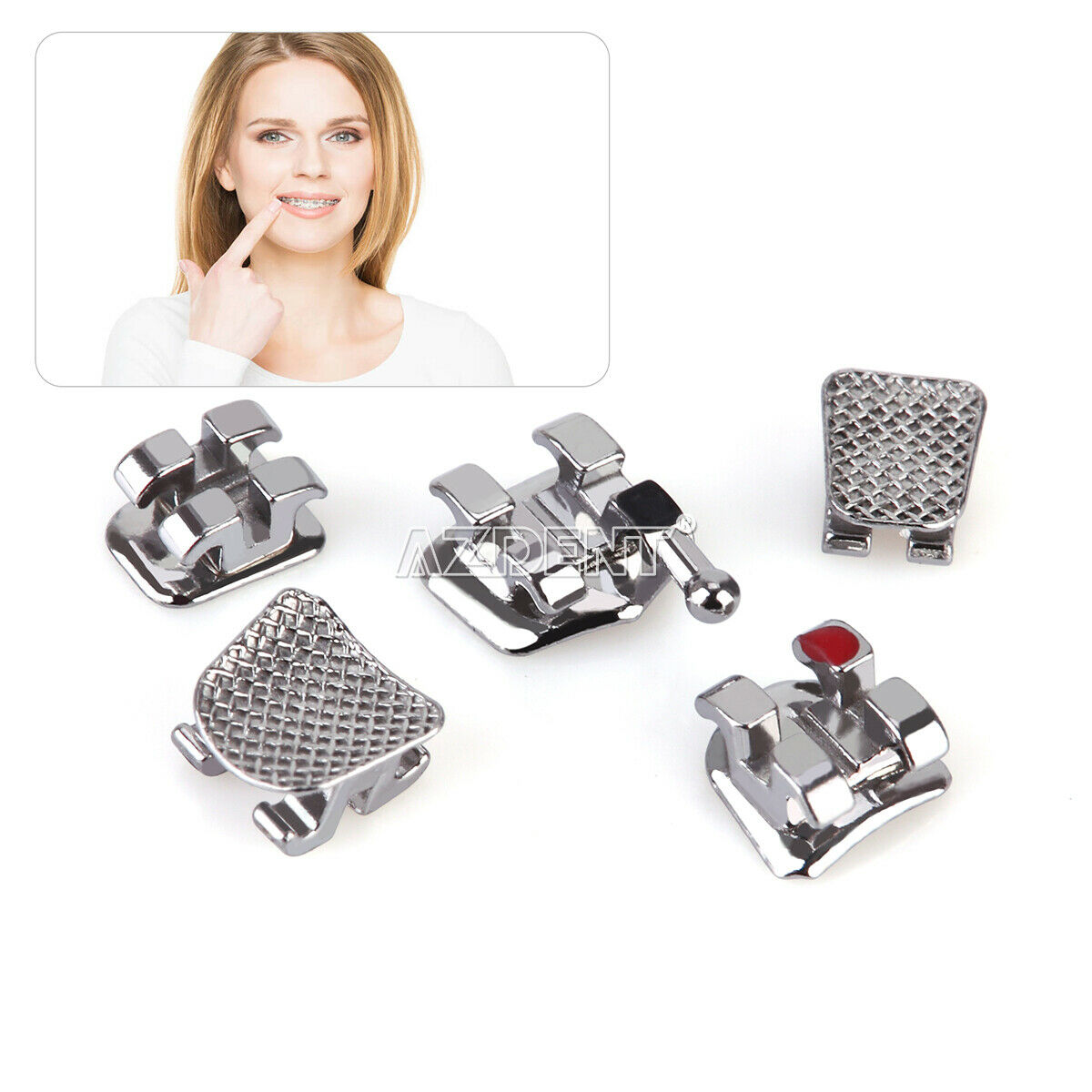30 x Dental Orthodontic Brackets Mini Roth Slot.022 3 Hook