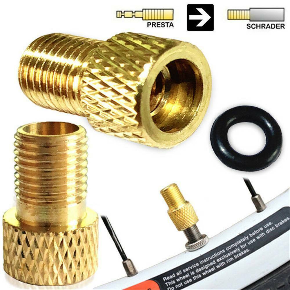2x Presta to Schrader Valve Adaptor Converter Road Bicycle Bike Tire Tube Pump .