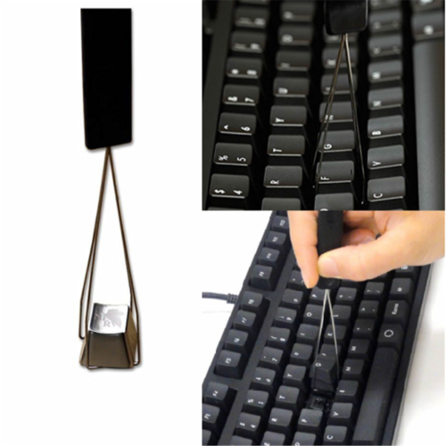 Useful Keyboard Keycap Puller Key Hat Remover With Unloading Steel Clean Tool US