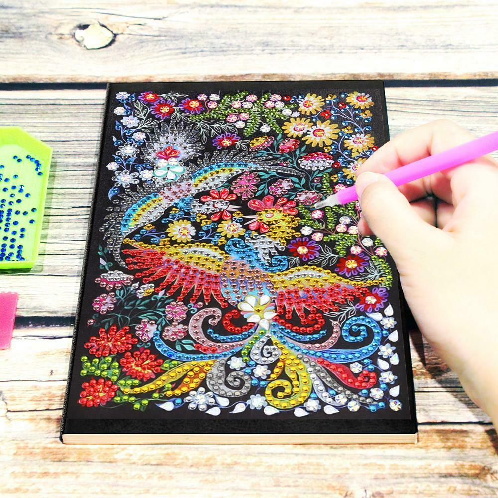 DIY Phoenix Special Shaped Diamond Painting 50 Pages A5 Notepad Notebook @