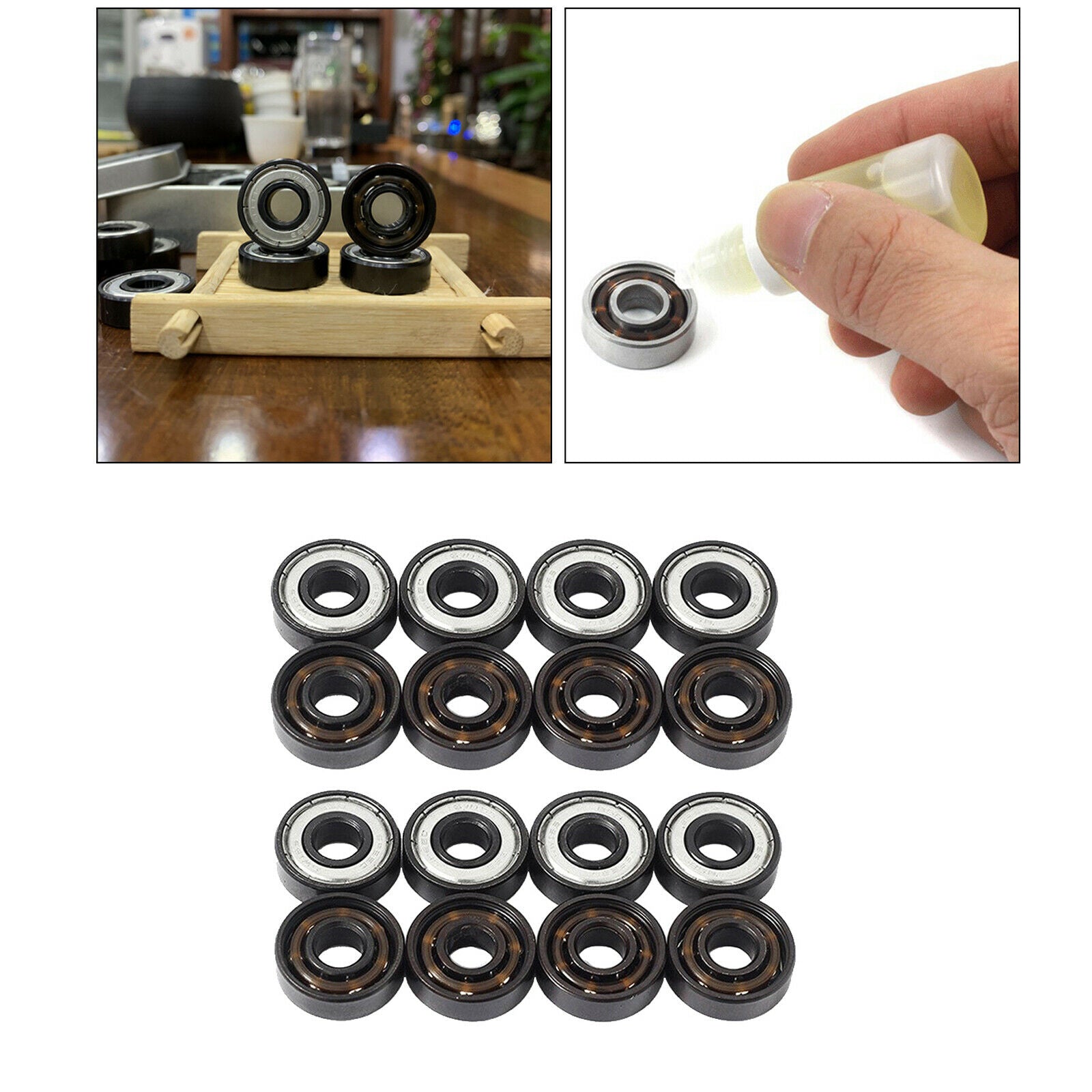 16Pieces 608 Skateboard Bearings 8mm Precision Skate Rated Scooter Wheels