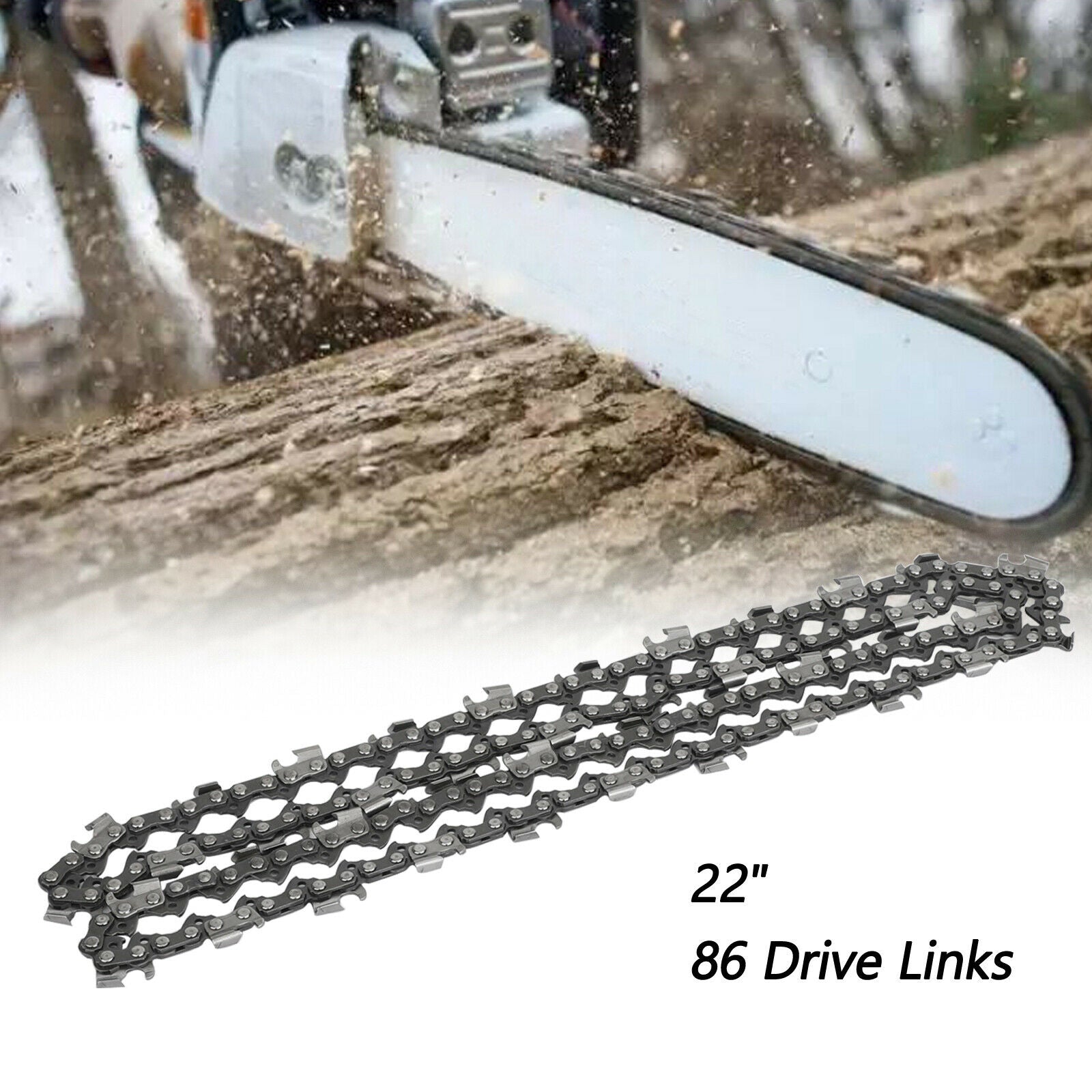 22" Chainsaw Saw Chain 325 pitch .058 gauge 86DL Drive Links Spare  CA