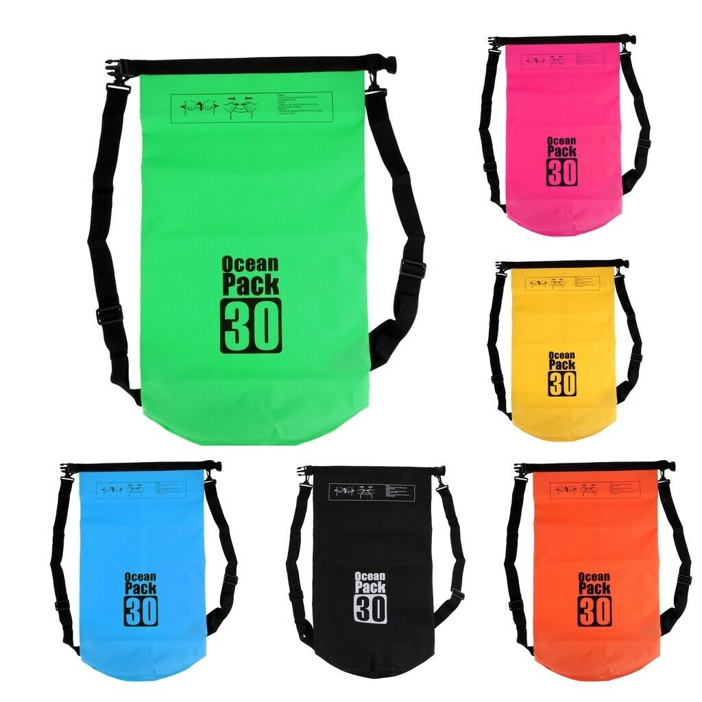 30L Waterproof Dry Bag Backpack for Canoe Boating Kayaking Floating Yellow