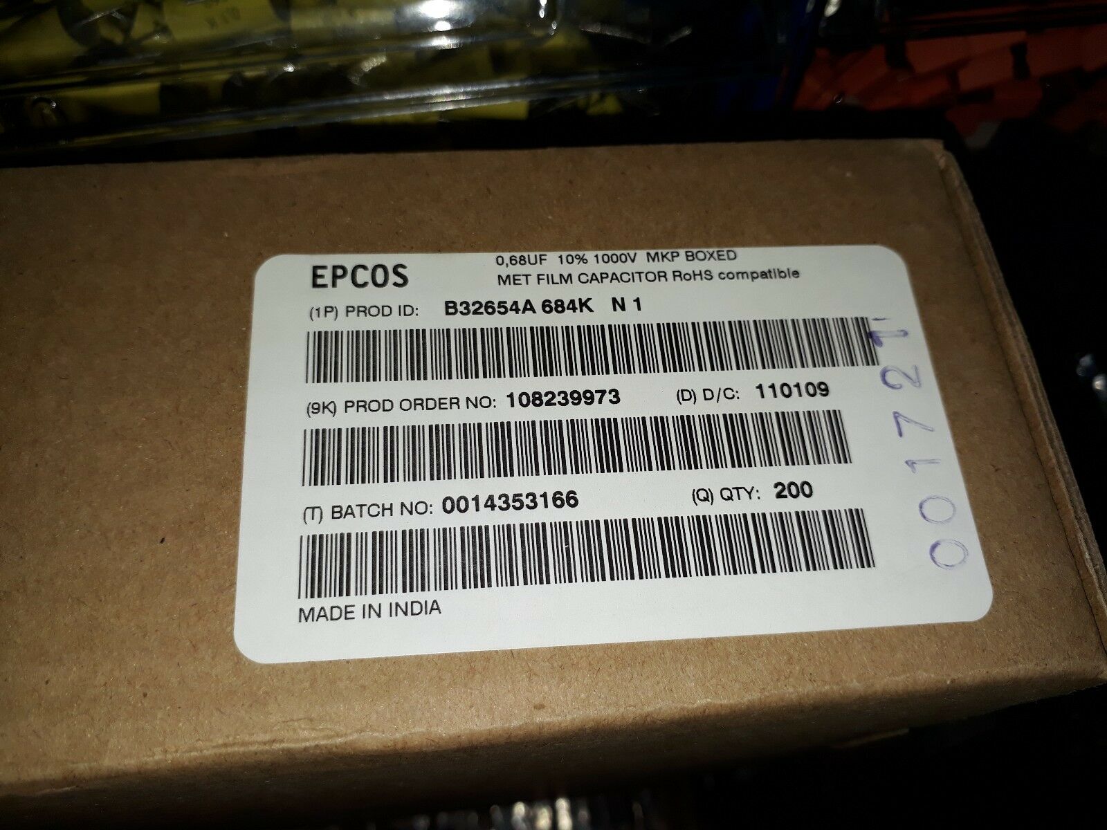 50pcs EPCOS SIEMENS 0.68uF 680nF 1000V 27.5mm HIEND MKP FILM- CAPS FOR AUDIO!