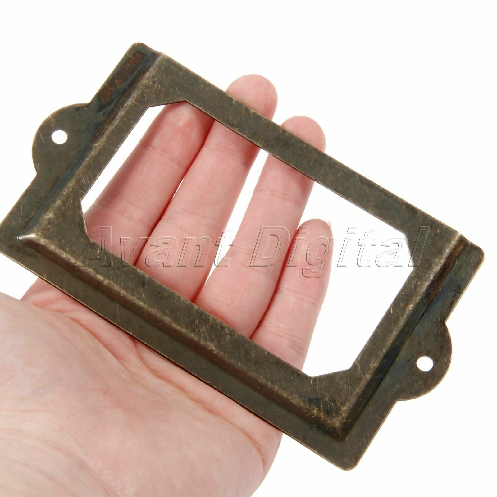 Furniture Hardware Cabinet Drawer Box Label Pull File Frame Name Card Holder 2X