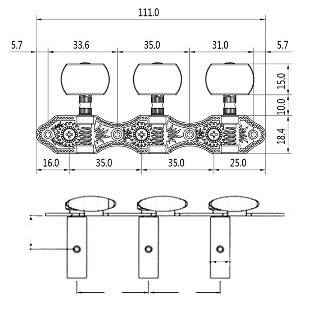 2 Pieces Open Gear Guitar Tuning Pegs, Tuning Pegs