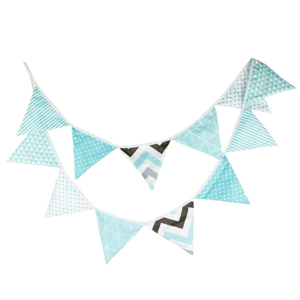 Bunting Flag Banner Pennant Garland Triangle Flags Birthday Party Blue