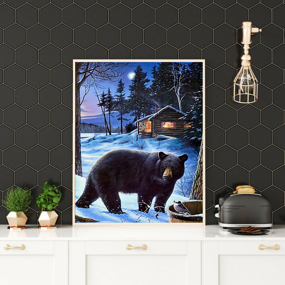 Bear 5D DIY Full Round Drill Diamond Painting Embroidery Cross Stitch Kits @