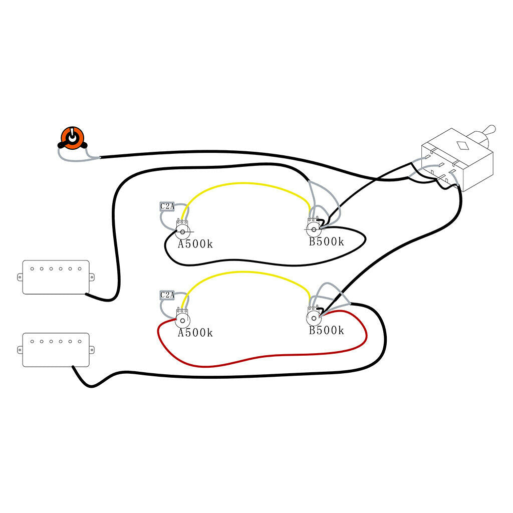 Guitar Wiring Harness 3 way Toggle Switch Pickup for Electric Guitar