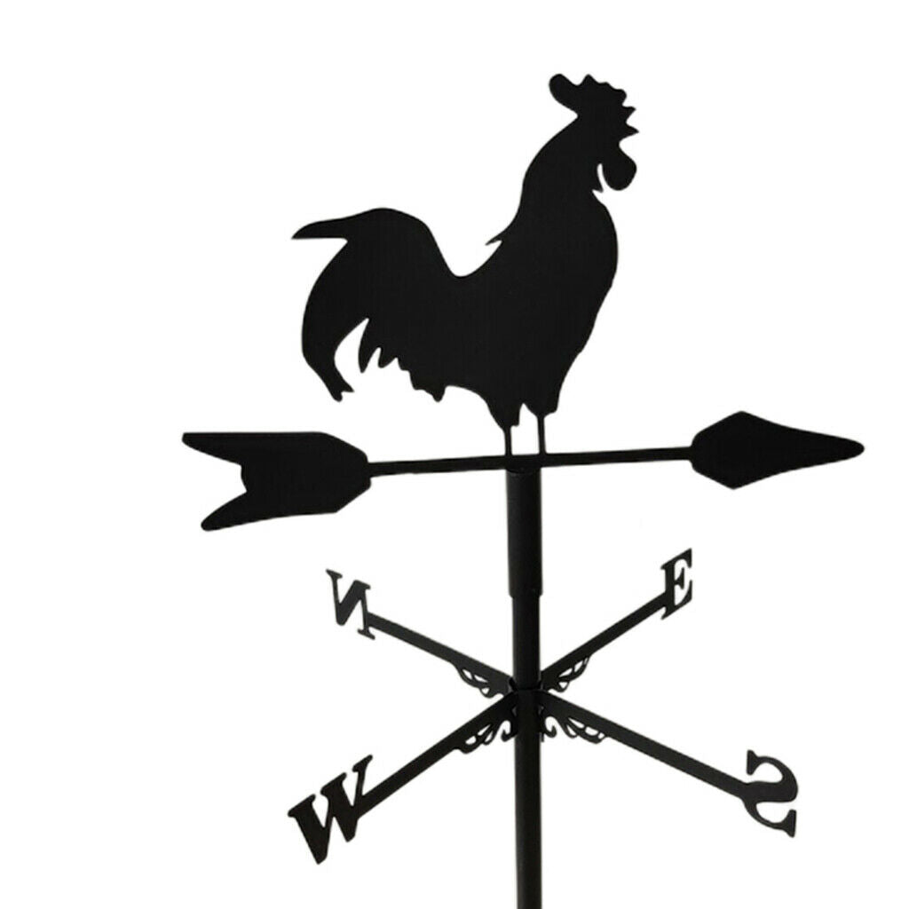 Metal Rooster Weathervane Wind Direction Indicator Farm Scene Barn Decor