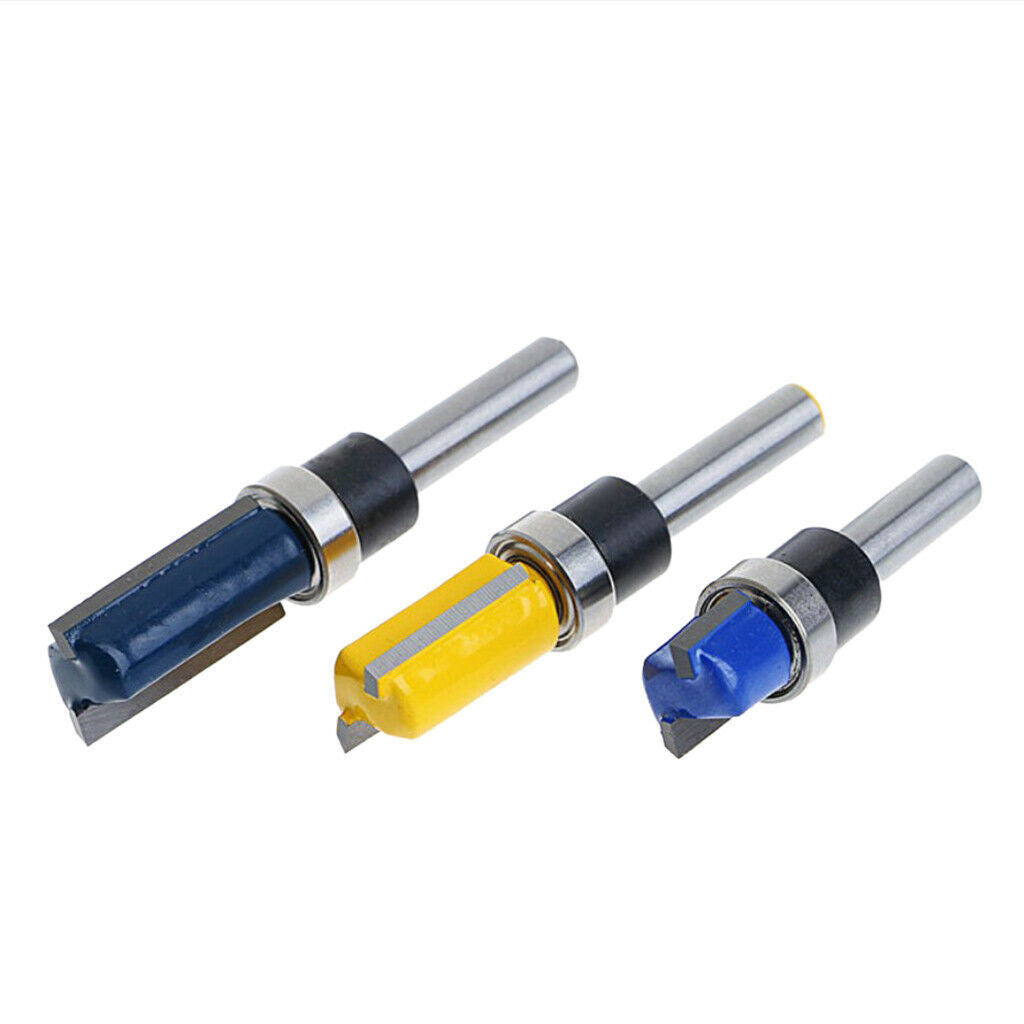 3PCS 1/4 INCH SHANK FLUSH TRIM TRIMMER WORKTOP LAMINATE CUTTER ROUTER BIT