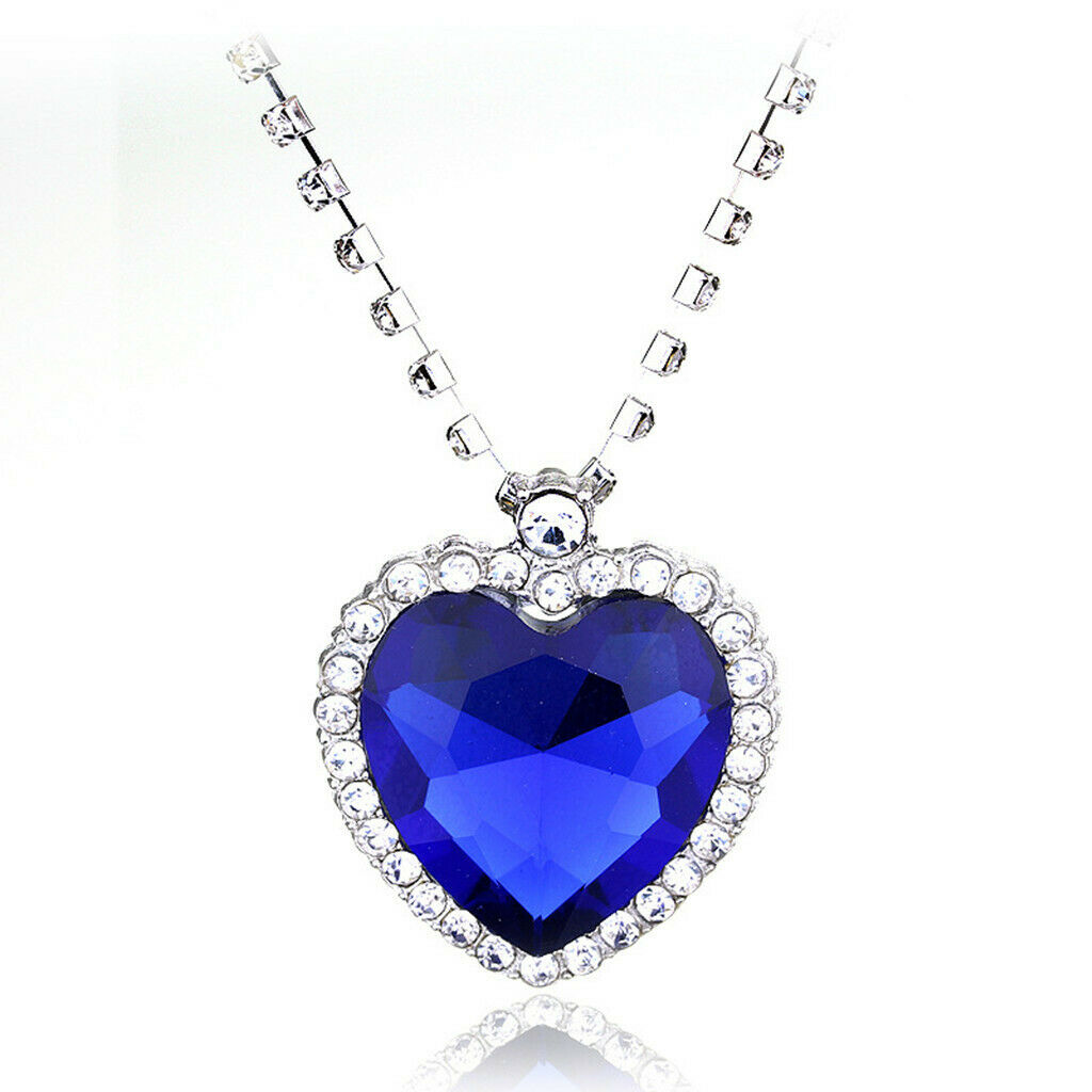 Crystal Pendant Necklace Titanic Heart of The  Necklace Women Girls